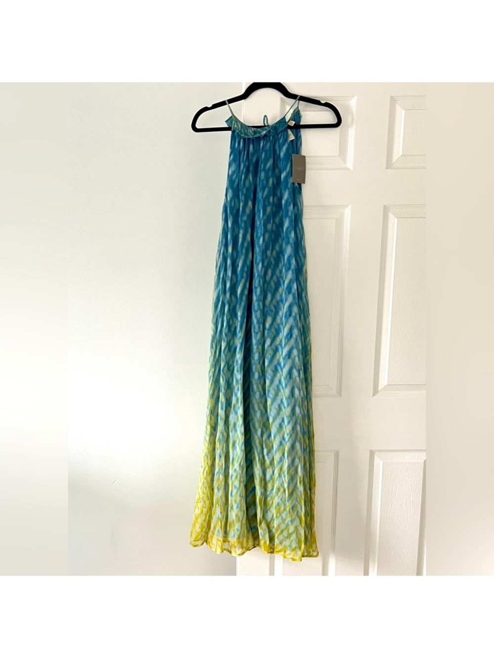 Anthropologie Blue-to-Yellow Ombre Maxi Dress